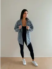 Leni Quilted Denim Jacket | Blue