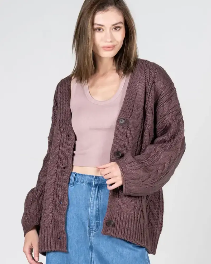 Chunky Cable Knit Cardigan