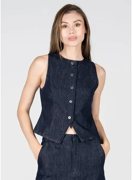 Darcie Denim Vest | Dark