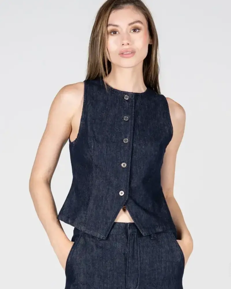 Darcie Denim Vest | Dark
