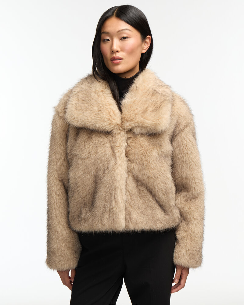 Charlotte Faux Fur Jacket | Neutral