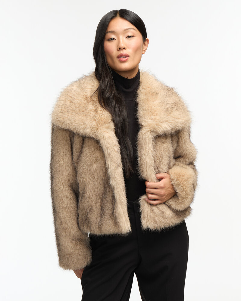 Charlotte Faux Fur Jacket | Neutral