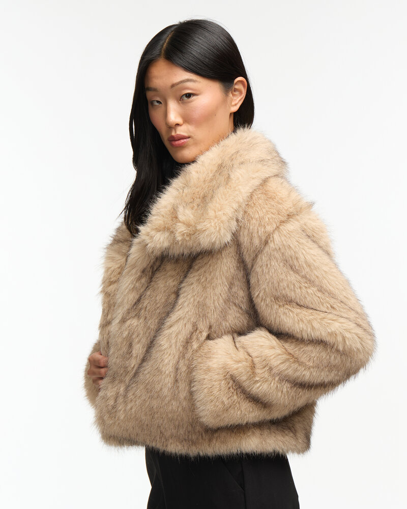 Charlotte Faux Fur Jacket | Neutral