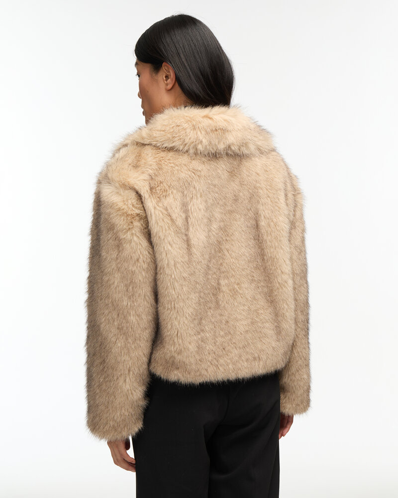 Charlotte Faux Fur Jacket | Neutral