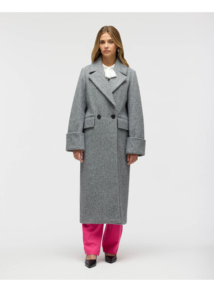 Lane Long Boucle Coat | Grey
