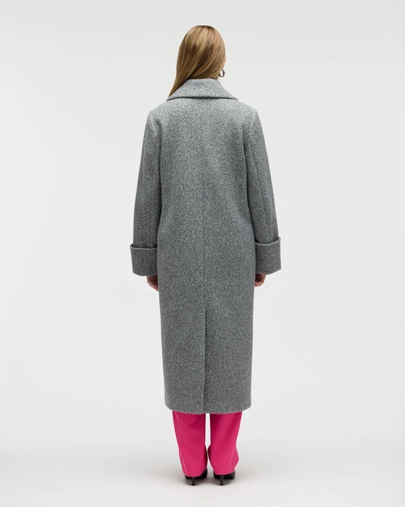 Lane Long Boucle Coat | Grey