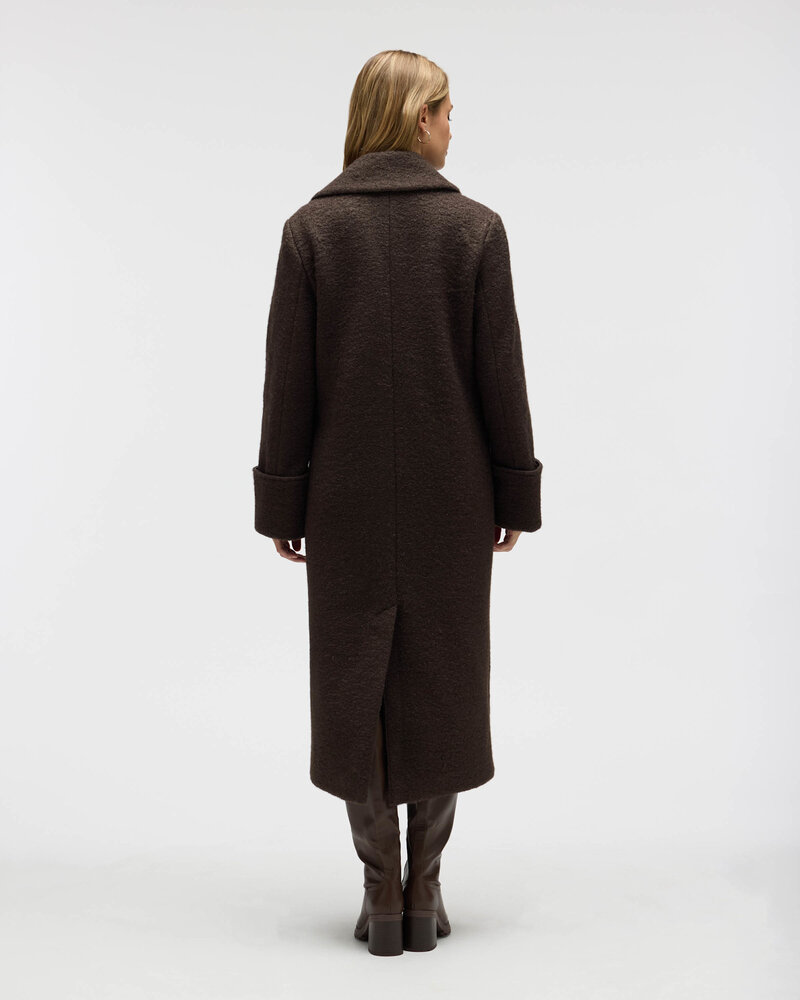 Lane Long Boucle Coat | Espesso