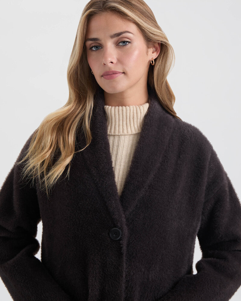 Yelash Longline Coatigan | Brown