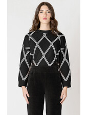 Diamond Check Sweater | Black
