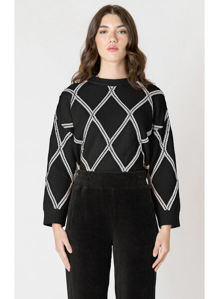 Diamond Check Sweater | Black