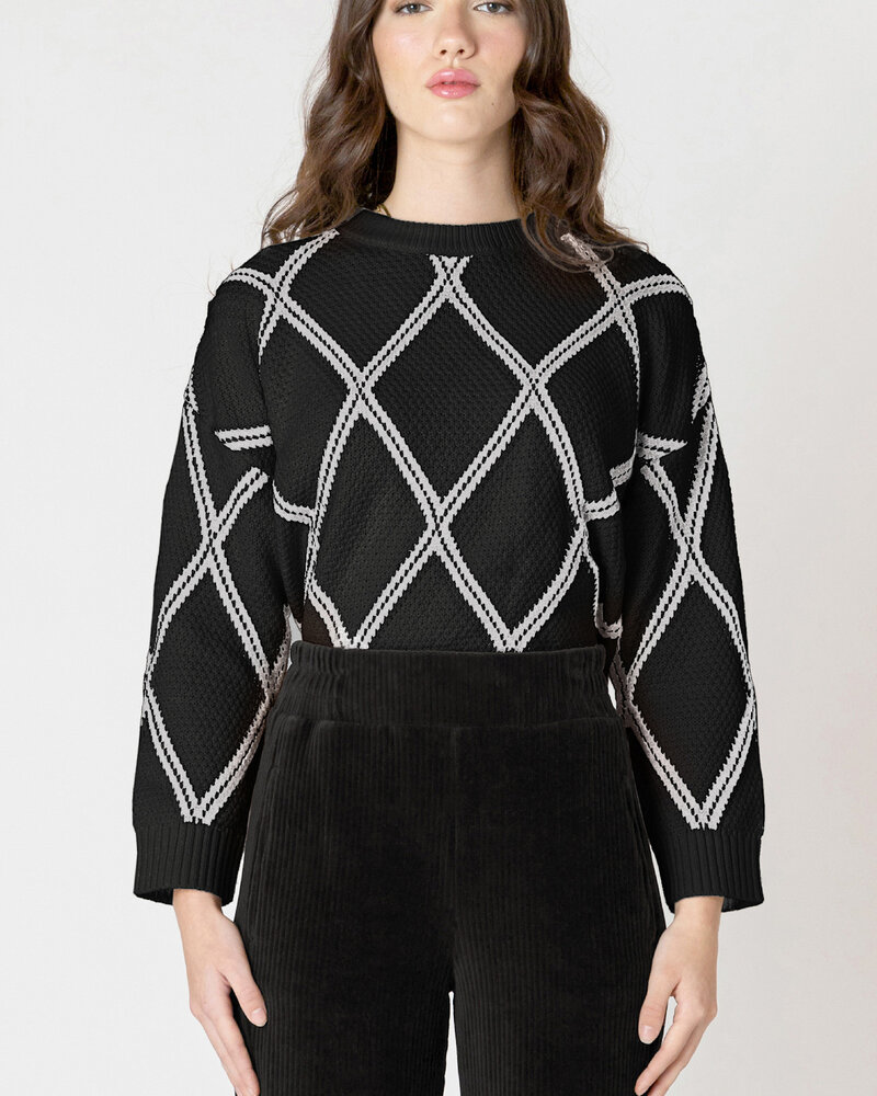 Diamond Check Sweater | Black