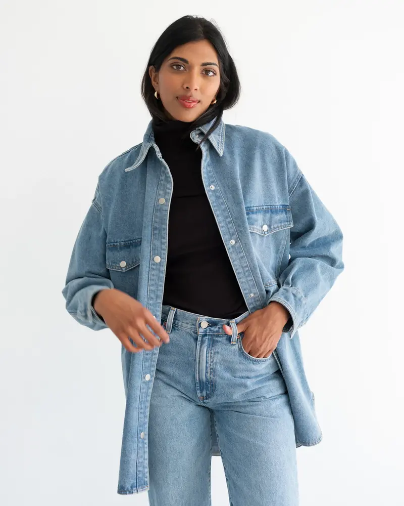 'Shania' Denim Jacket | Light Blue Denim