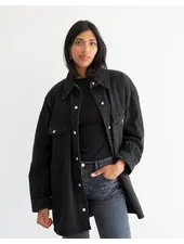 'Shania' Denim Jacket | Black Denim