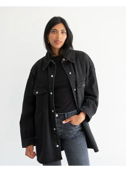 'Shania' Denim Jacket | Black Denim
