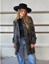 Allie Aztec Button Down Coat | Black