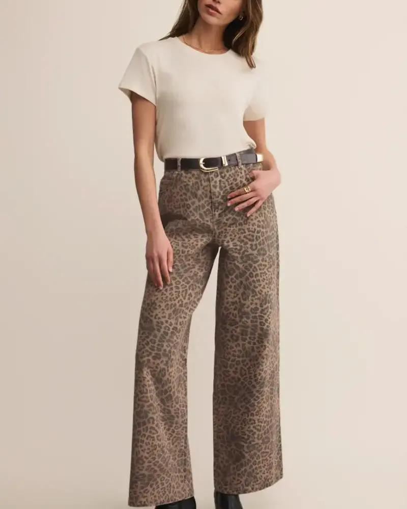 Z Supply Marli Denim Leopard Pant