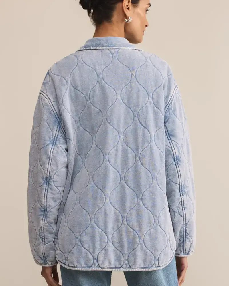 Z Supply Boulder Quilted Knit Denim Jacket