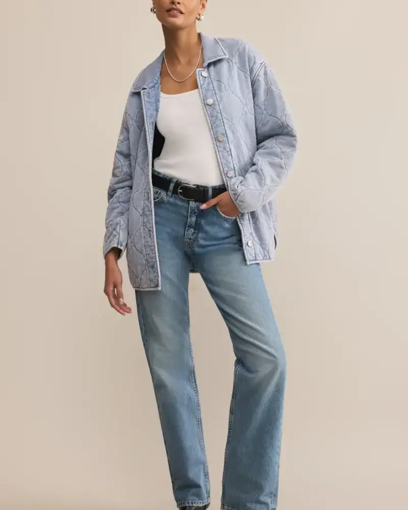 Z Supply Boulder Quilted Knit Denim Jacket