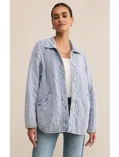 Z Supply Boulder Quilted Knit Denim Jacket