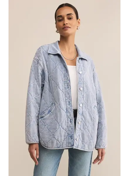 Z Supply Boulder Quilted Knit Denim Jacket