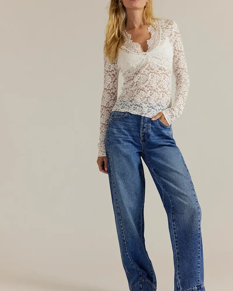 Free People Stick Around Slim Curve Jeans