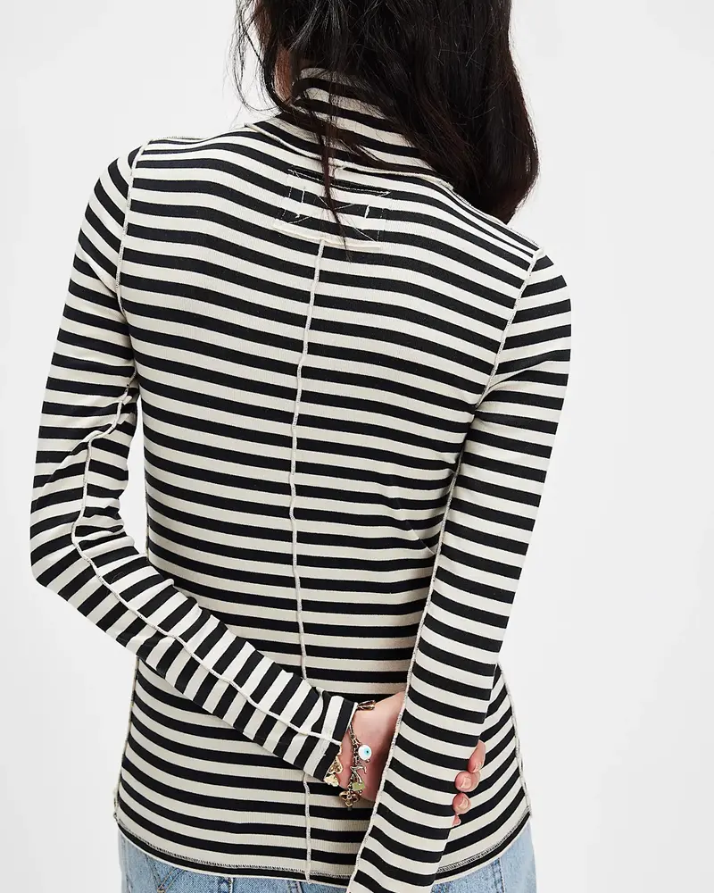 Free People Good Good Stripe Turtleneck | Black Combo