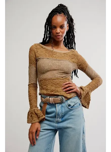 Free People Lace Layering Long Sleeve | Dutch Cocoa
