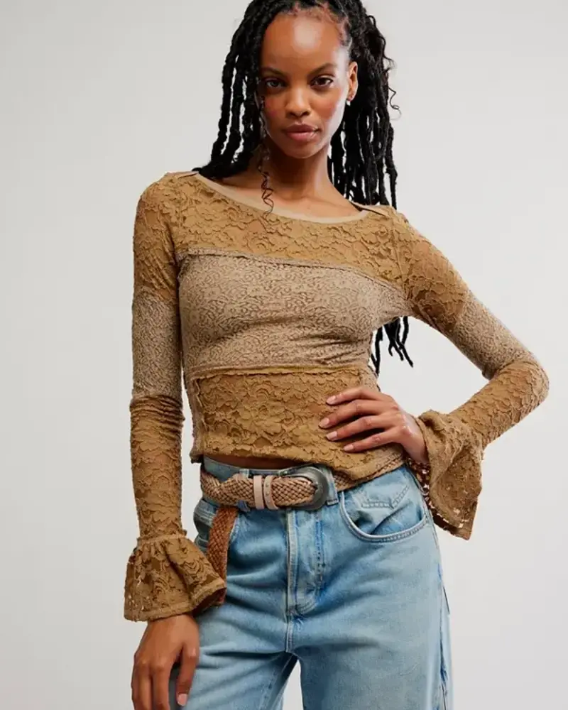 Free People Lace Layering Long Sleeve | Dutch Cocoa