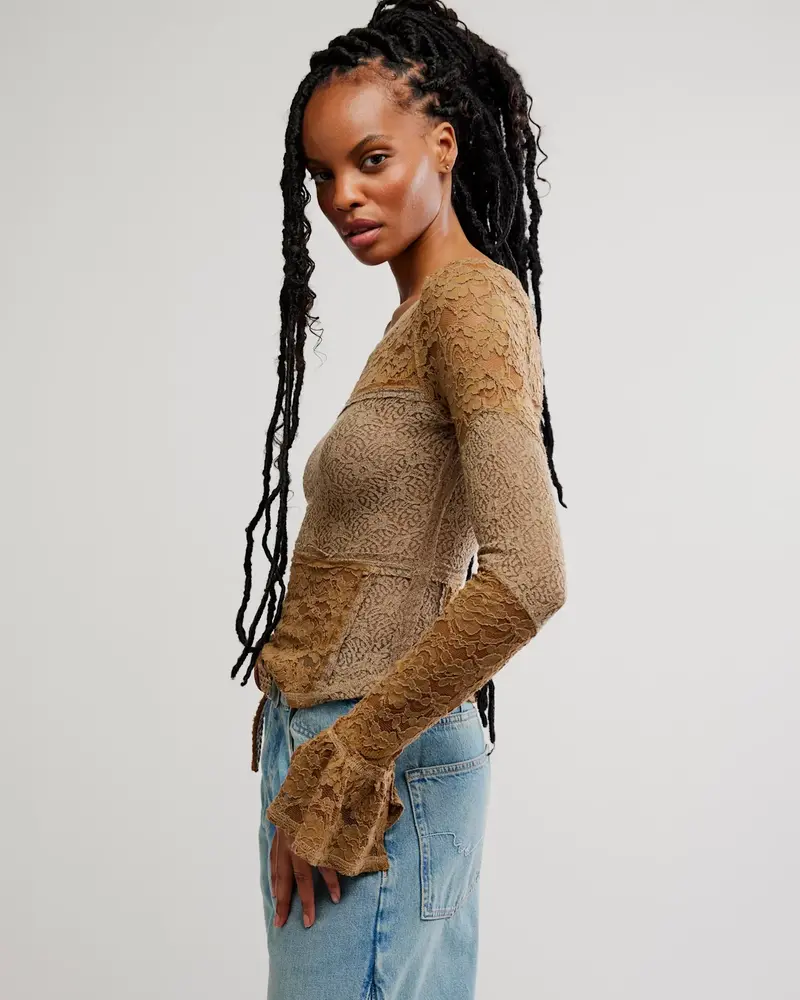 Free People Lace Layering Long Sleeve | Dutch Cocoa