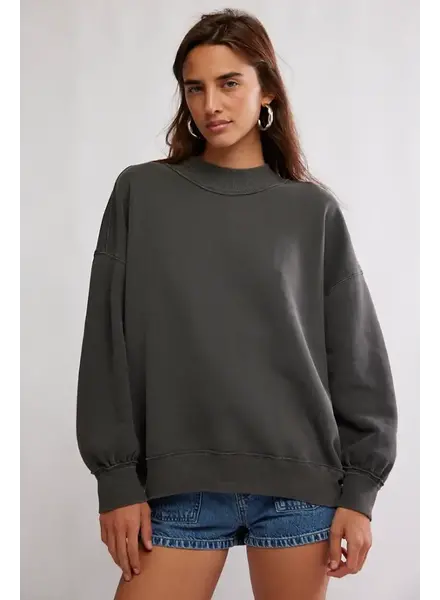 Free People Palm Spring Turtleneck Pullover | Washed Black