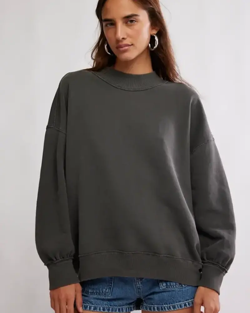 Free People Palm Spring Turtleneck Pullover | Washed Black