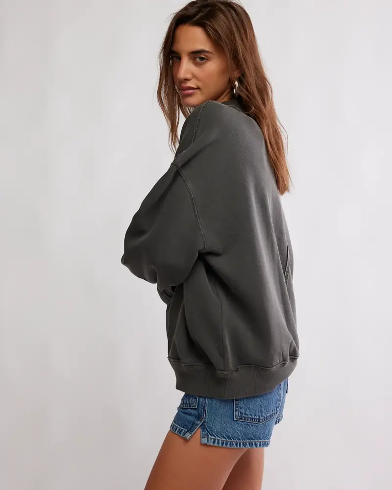 Free People Palm Spring Turtleneck Pullover | Washed Black