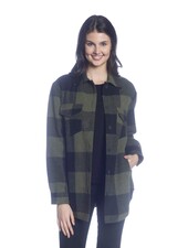 Buffalo Check Button Shacket | Sage