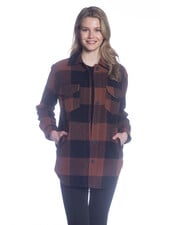 Buffalo Check Button Shacket | Copper
