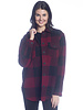 Buffalo Check Button Shacket | Burgundy