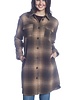 Long Buffalo Check Button Shacket | Taupe