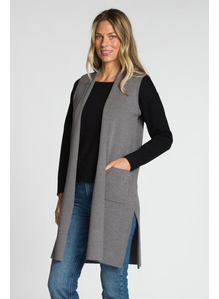 Lainey Long Vest | Grey