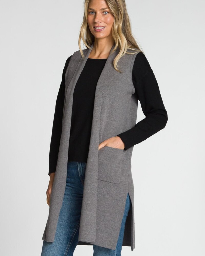 Lainey Long Vest | Grey