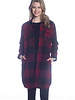 Long Buffalo Check Button Shacket | Burgundy