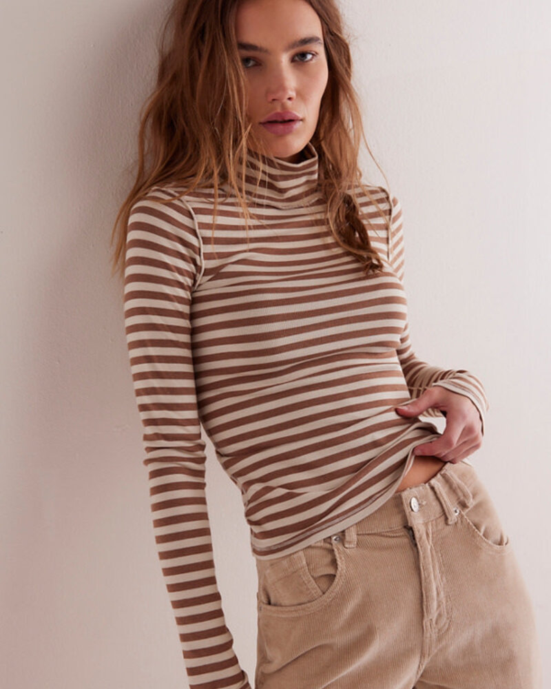 Free People Good Good Stripe Turtleneck | Otter Combo