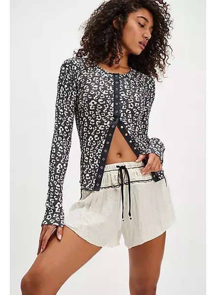 Free People Going Places Printed Cardi | Charcoal