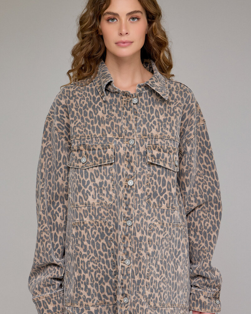Abbey Denim Jaket | Leopard