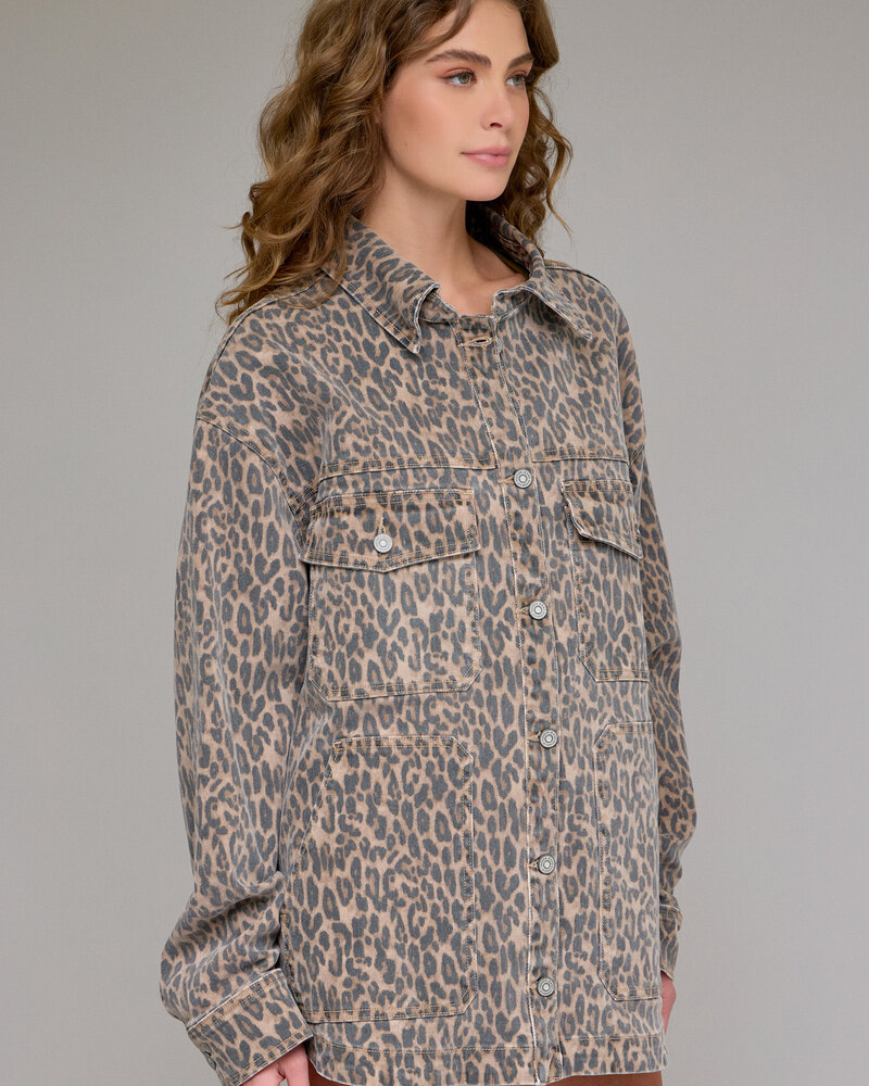 Abbey Denim Jaket | Leopard