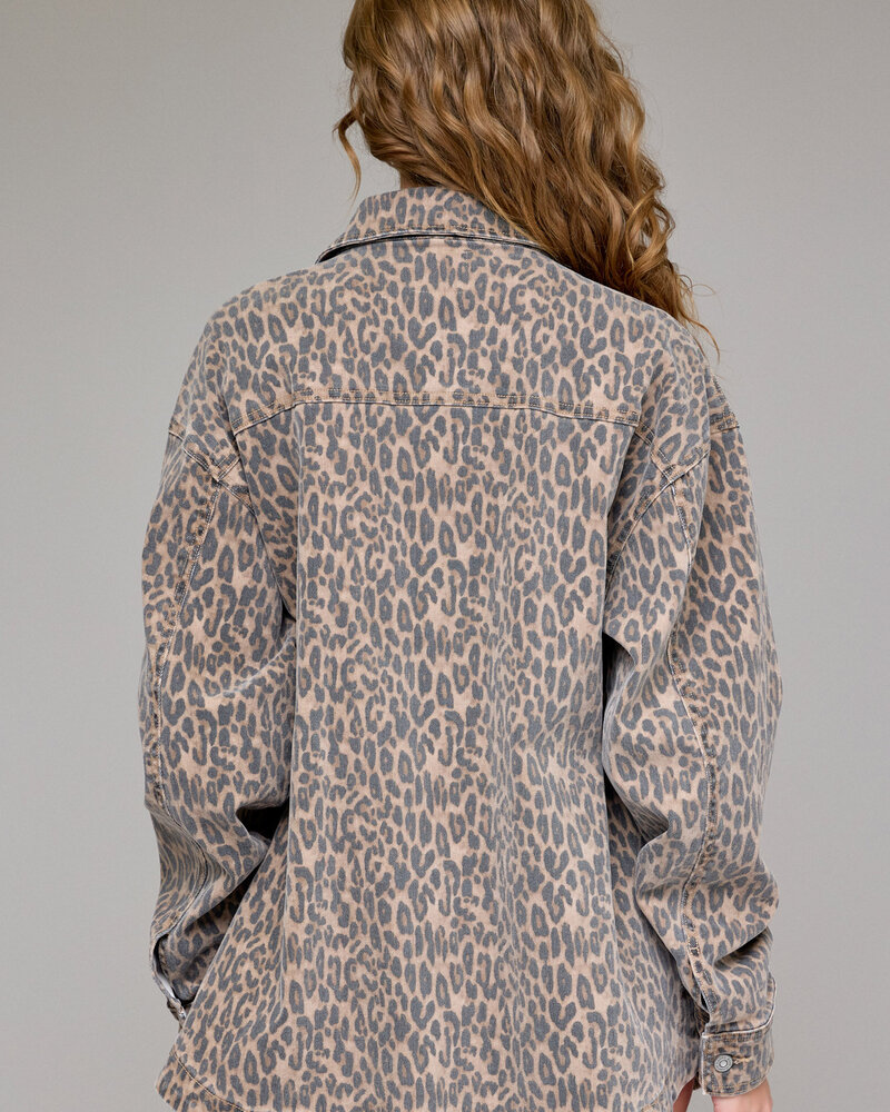 Abbey Denim Jaket | Leopard