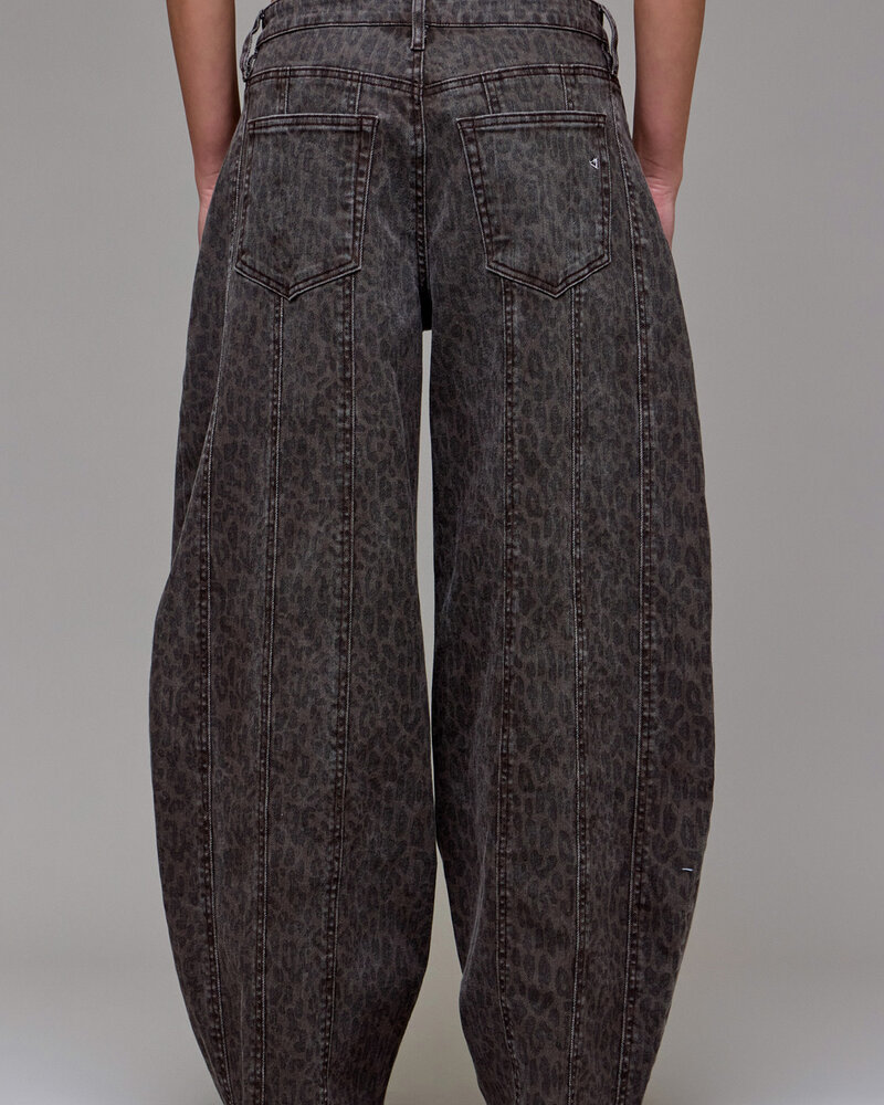 Seamed Barrel Jean | Leopard