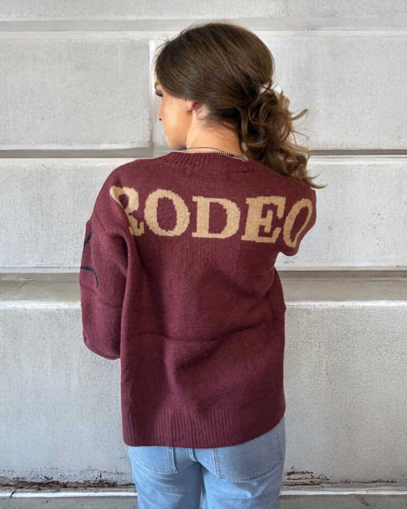 Rodeo Boot Stitch Sweater | Maroon