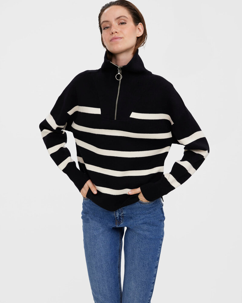 Vero Moda Saba Stripe Sweater | Black