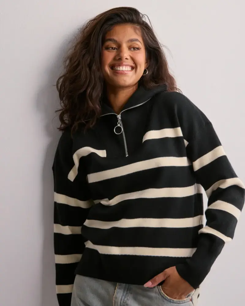 Vero Moda Saba Stripe Sweater | Black