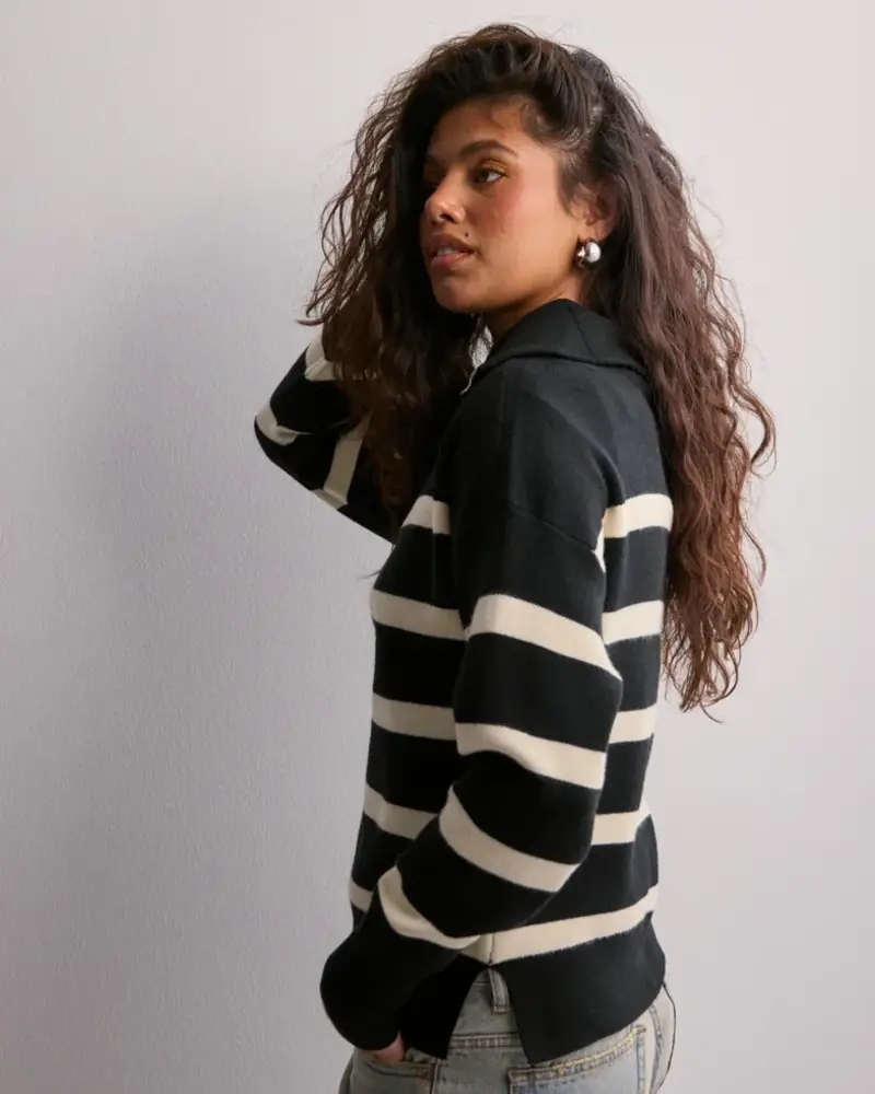 Vero Moda Saba Stripe Sweater | Black