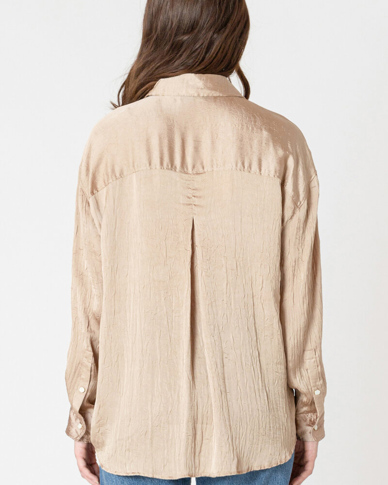 Crinkle Effect Lace Blouse
